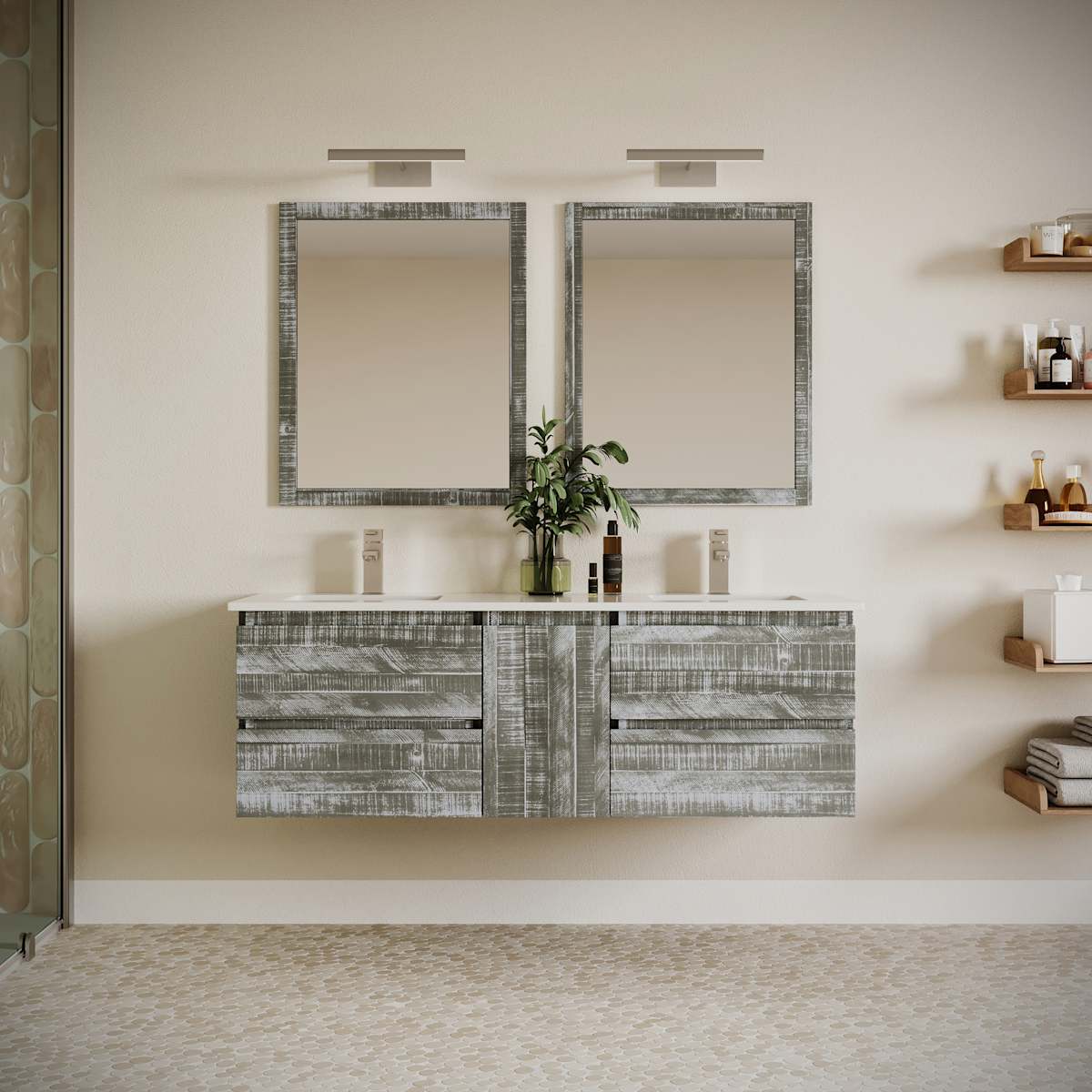 Formosa 58" Double Wall Mounted Vanity Cabinet - Less Vanity Top - image 29