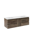 Formosa 60" Wall Mounted Double Basin Vanity Set with Cabinet and Quartz Vanity Top - image 2