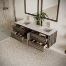 Formosa 60" Wall Mounted Double Basin Vanity Set with Cabinet and Quartz Vanity Top - image 3