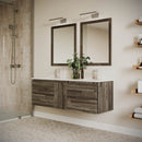 Formosa 60" Wall Mounted Double Basin Vanity Set with Cabinet and Quartz Vanity Top - image 5