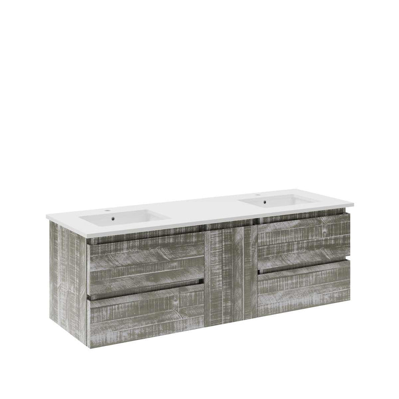 Formosa 60" Wall Mounted Double Basin Vanity Set with Cabinet and Quartz Vanity Top - image 21