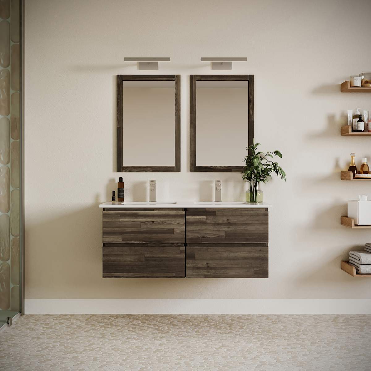 Formosa 46" Double Wall Mounted Vanity Cabinet - Less Vanity Top