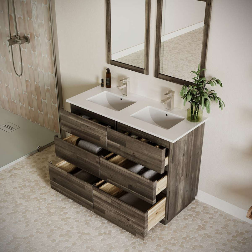 Formosa 48" Free Standing Double Basin Vanity Set with Cabinet and Quartz Vanity Top - image 3