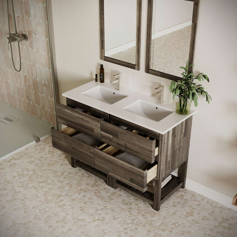 Formosa 48" Free Standing Double Basin Vanity Set with Cabinet and Quartz Vanity Top - image 3