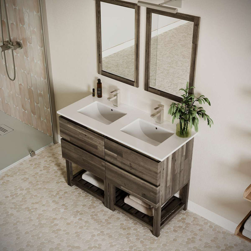 Formosa 48" Free Standing Double Basin Vanity Set with Cabinet and Quartz Vanity Top - image 4