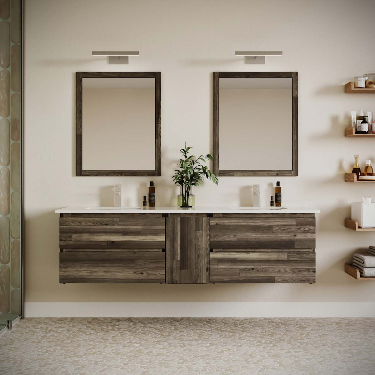 Formosa 70" Double Wall Mounted Vanity Cabinet - Less Vanity Top