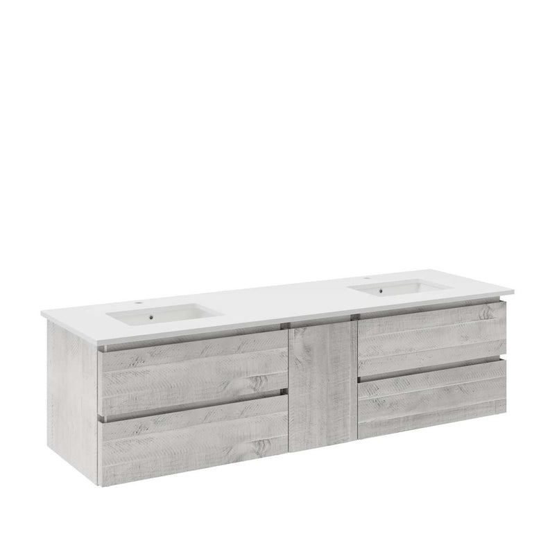 Formosa 72" Wall Mounted Double Basin Vanity Set with Cabinet and Quartz Vanity Top - image 14