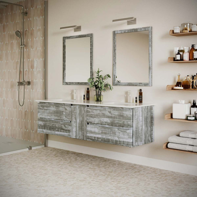 Formosa 72" Wall Mounted Double Basin Vanity Set with Cabinet and Quartz Vanity Top - image 23