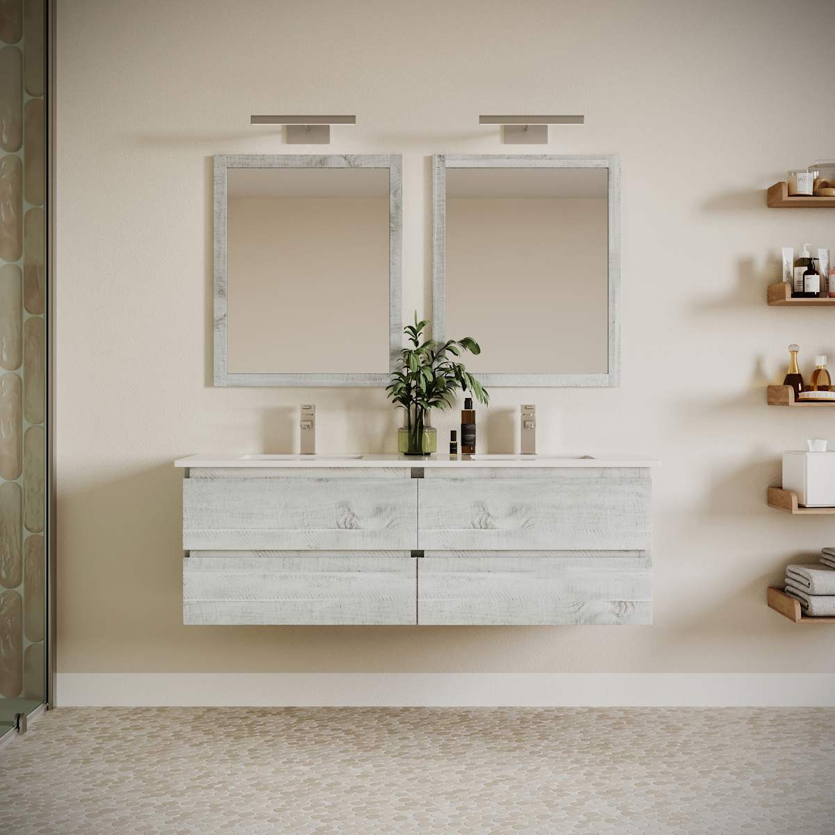 Formosa 58" Double Wall Mounted Vanity Cabinet - Less Vanity Top - image 16