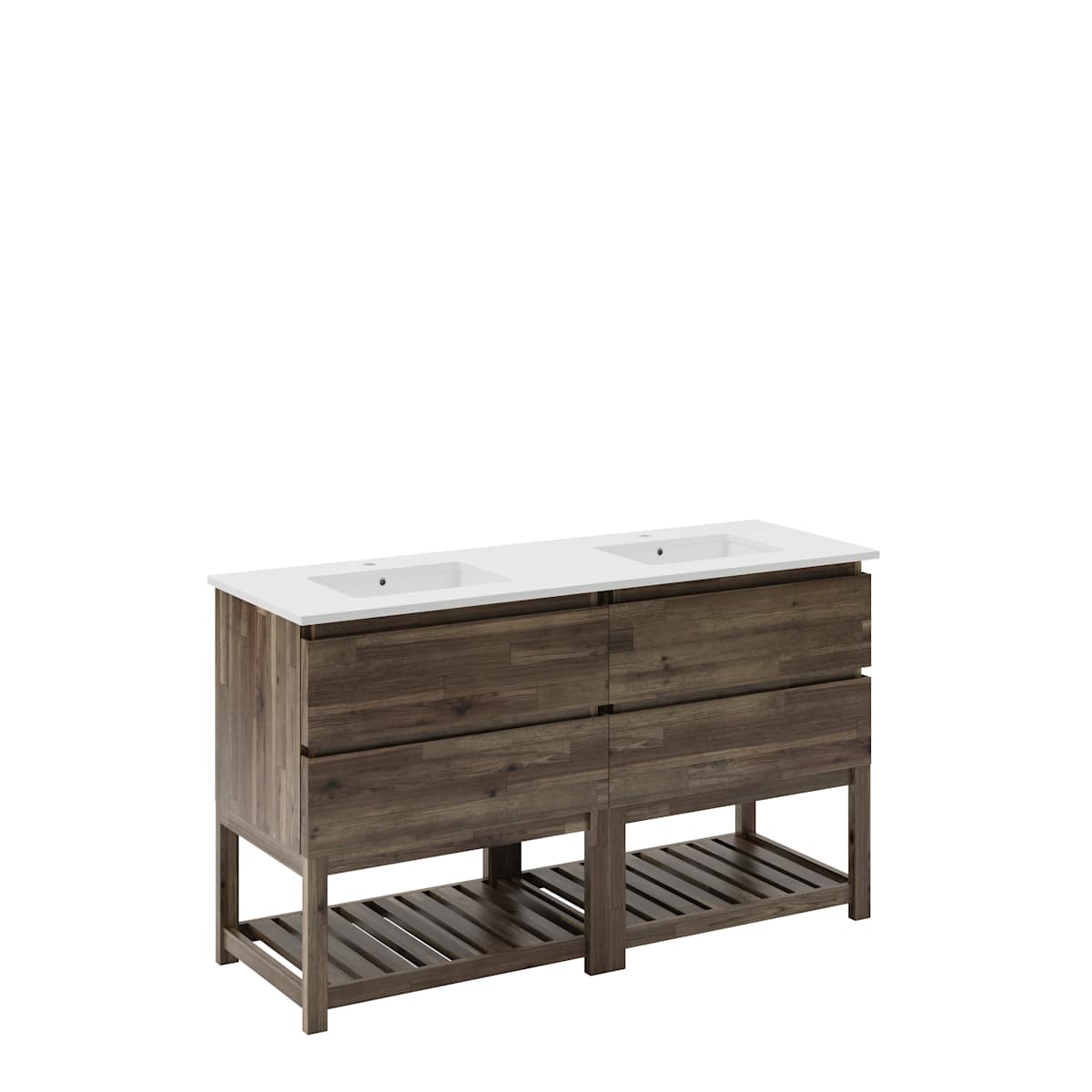 Formosa 60" Free Standing Double Basin Vanity Set with Cabinet and Quartz Vanity Top
