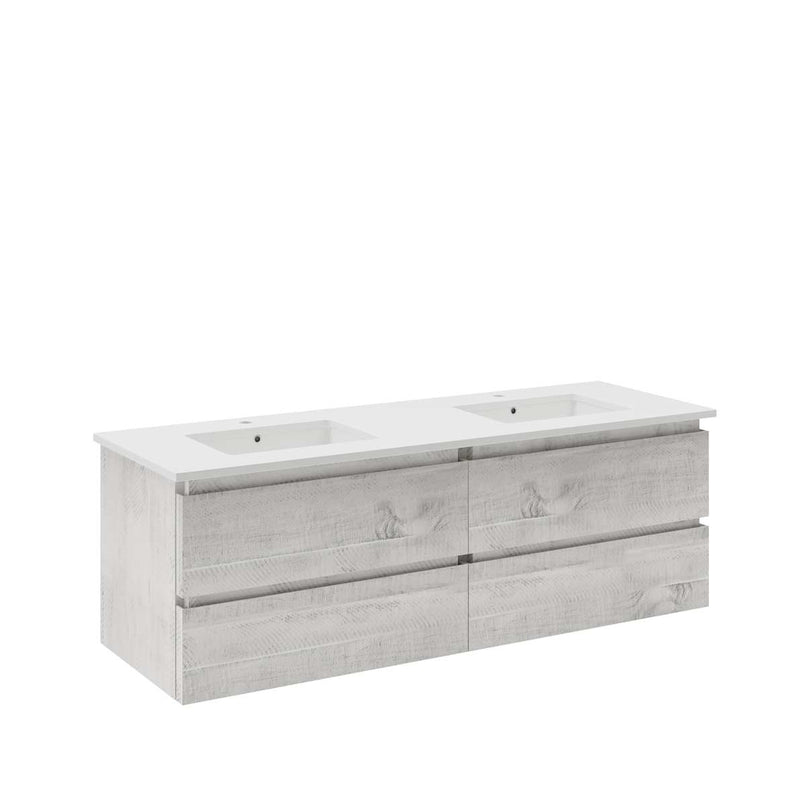 Formosa 60" Wall Mounted Double Basin Vanity Set with Cabinet and Quartz Vanity Top - image 14