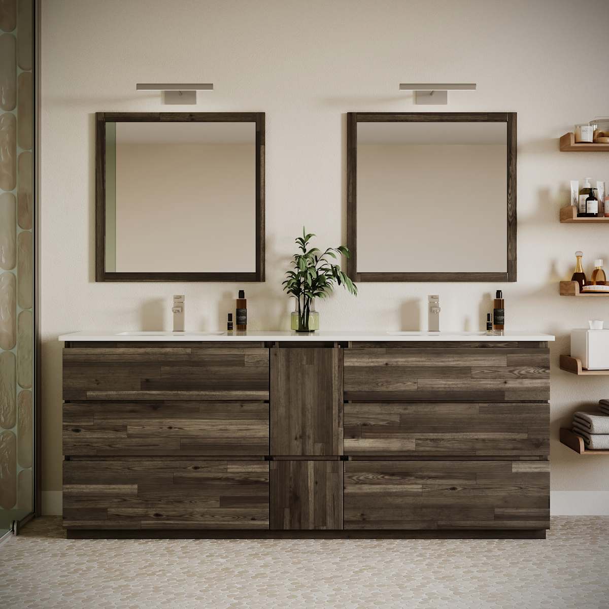 Formosa 82" Double Free Standing Vanity Cabinet - Less Vanity Top