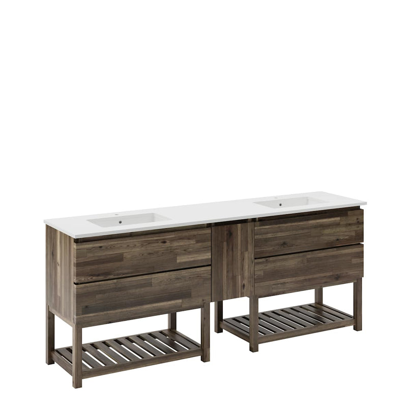 Formosa 84" Free Standing Double Basin Vanity Set with Cabinet and Quartz Vanity Top - image 2