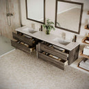 Formosa 84" Wall Mounted Double Basin Vanity Set with Cabinet and Quartz Vanity Top - image 3