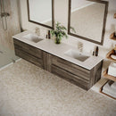 Formosa 84" Wall Mounted Double Basin Vanity Set with Cabinet and Quartz Vanity Top - image 4