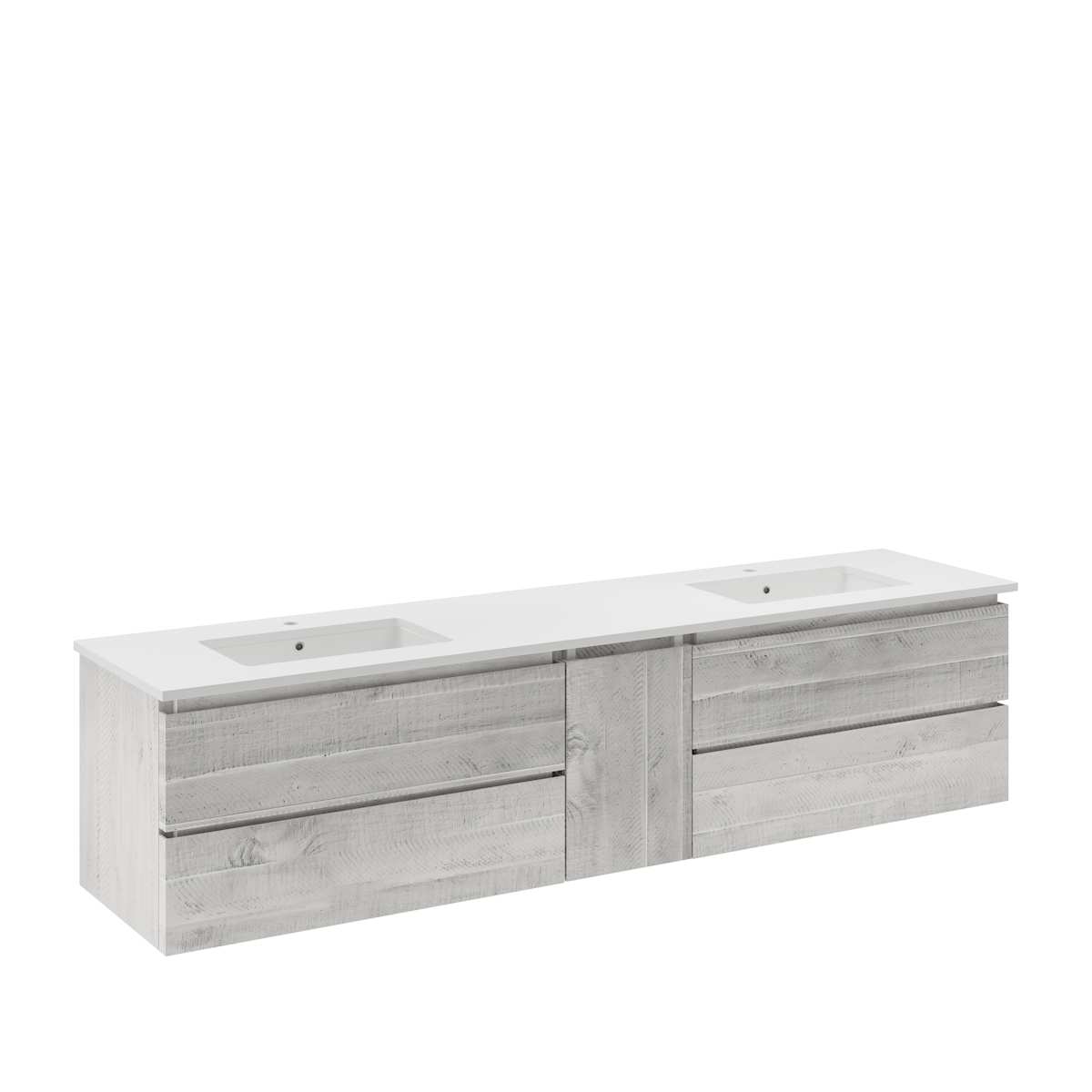 Formosa 84" Wall Mounted Double Basin Vanity Set with Cabinet and Quartz Vanity Top - image 14