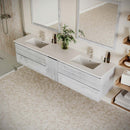 Formosa 84" Wall Mounted Double Basin Vanity Set with Cabinet and Quartz Vanity Top - image 16