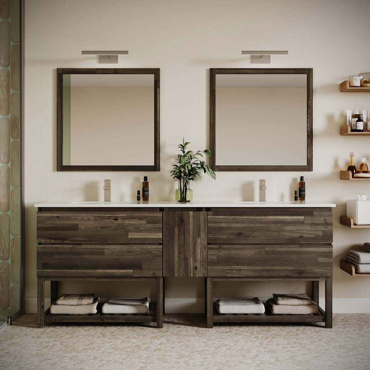 Formosa 84" Free Standing Double Basin Vanity Set with Cabinet and Quartz Vanity Top - image 1