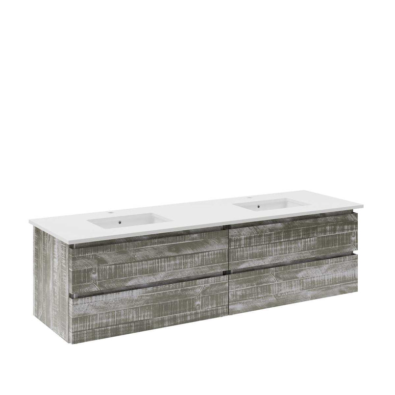 Formosa 72" Wall Mounted Double Basin Vanity Set with Cabinet and Quartz Vanity Top - image 17