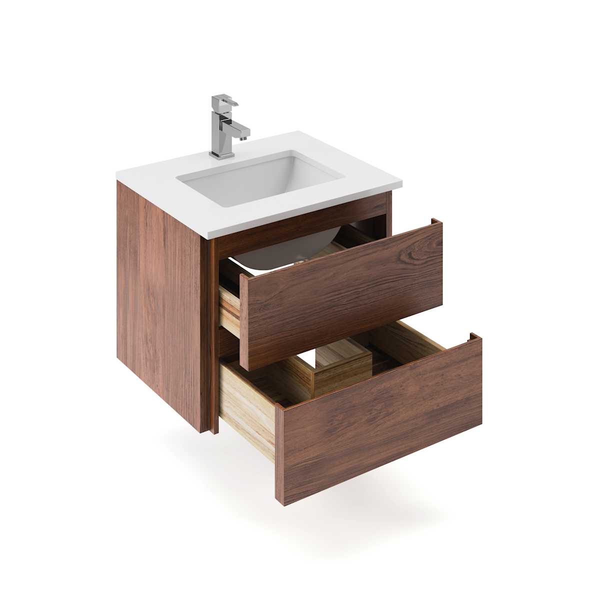 Formosa 24" Wall Mounted Single Basin Vanity Set with Cabinet and Quartz Vanity Top