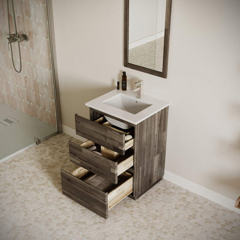 Formosa 24" Free Standing Single Basin Vanity Set with Cabinet and Quartz Vanity Top - image 3