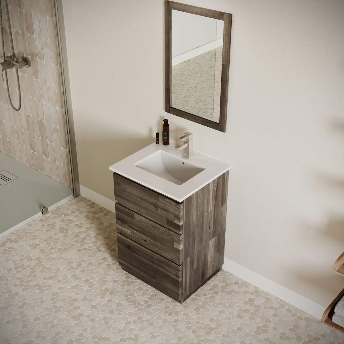 Formosa 24" Free Standing Single Basin Vanity Set with Cabinet and Quartz Vanity Top