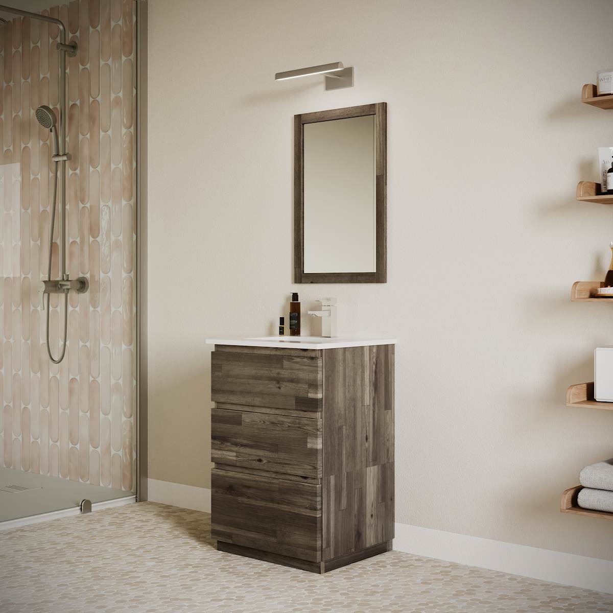 Formosa 24" Free Standing Single Basin Vanity Set with Cabinet and Quartz Vanity Top