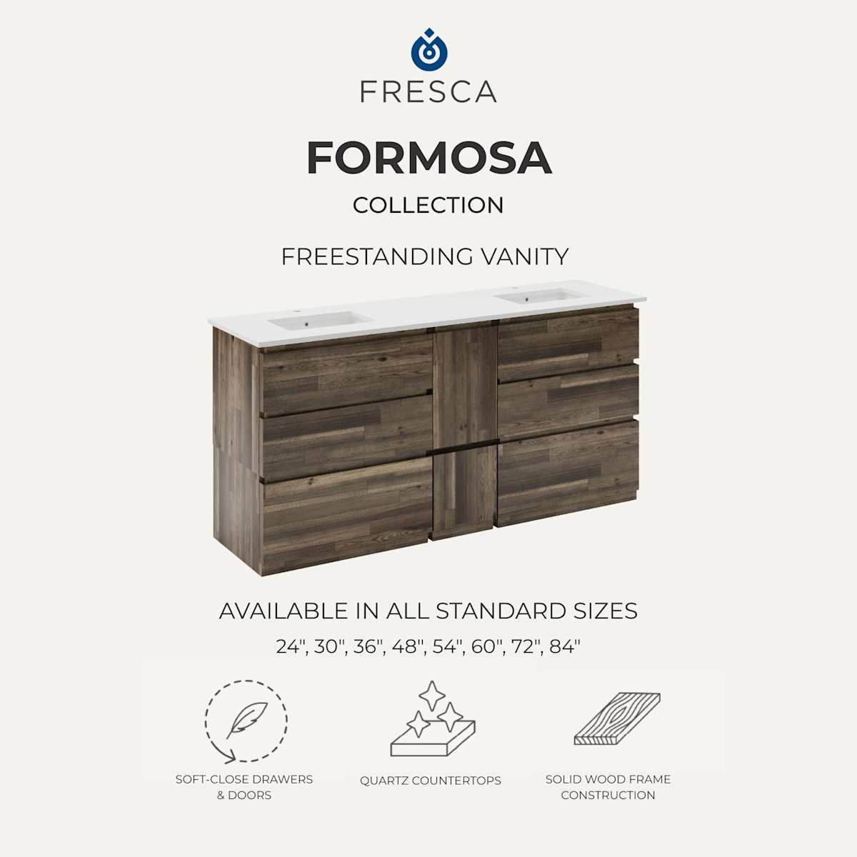 Formosa 24" Free Standing Single Basin Vanity Set with Cabinet and Quartz Vanity Top