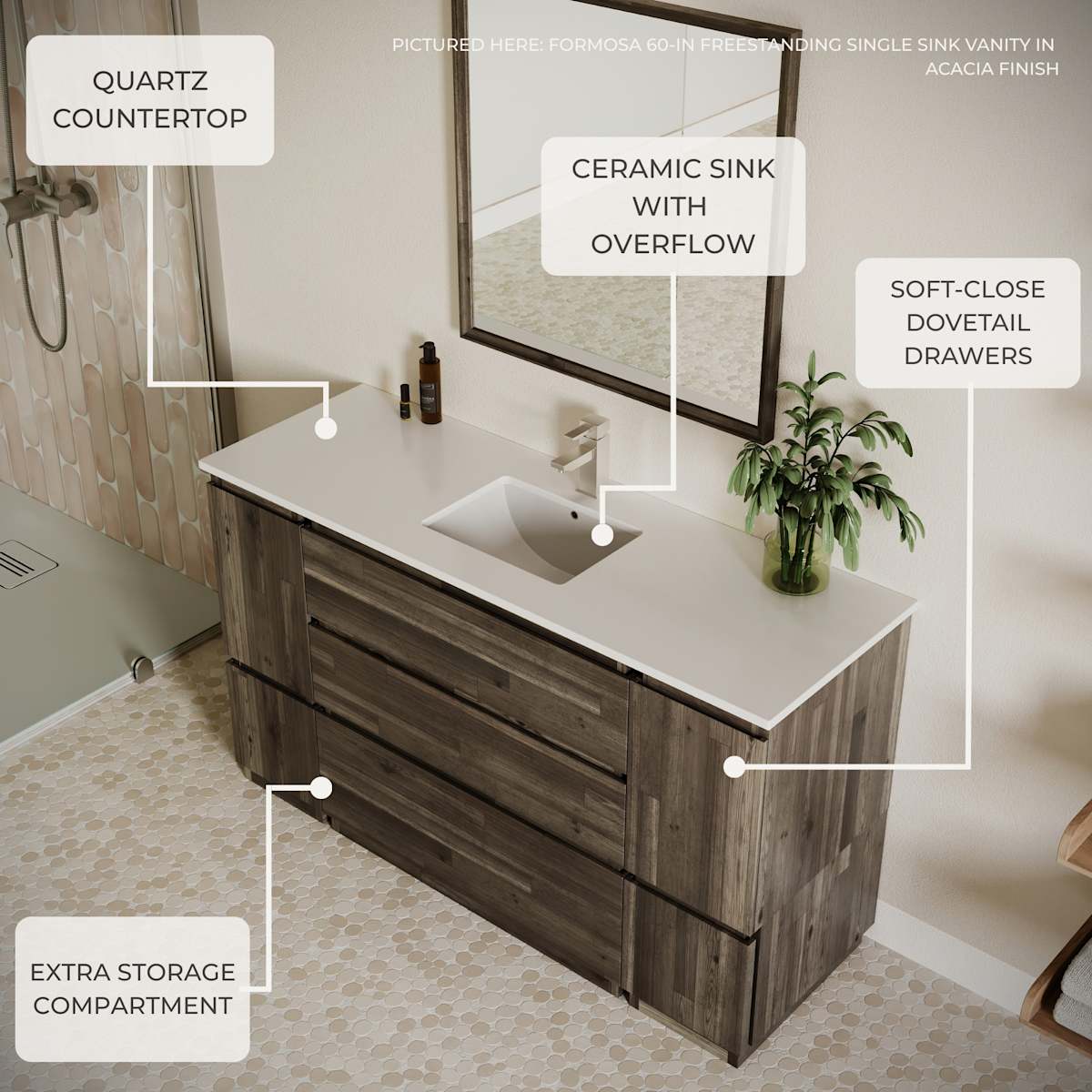 Formosa 24" Free Standing Single Basin Vanity Set with Cabinet and Quartz Vanity Top - image 9