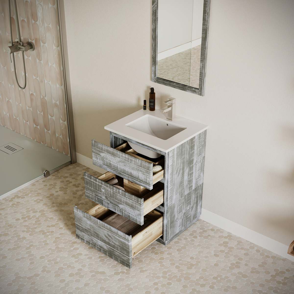 Formosa 24" Free Standing Single Basin Vanity Set with Cabinet and Quartz Vanity Top - image 15