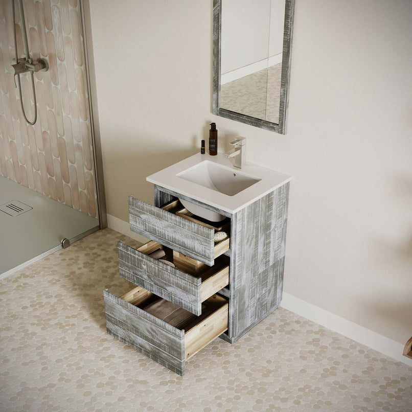 Formosa 24" Free Standing Single Basin Vanity Set with Cabinet and Quartz Vanity Top - image 15