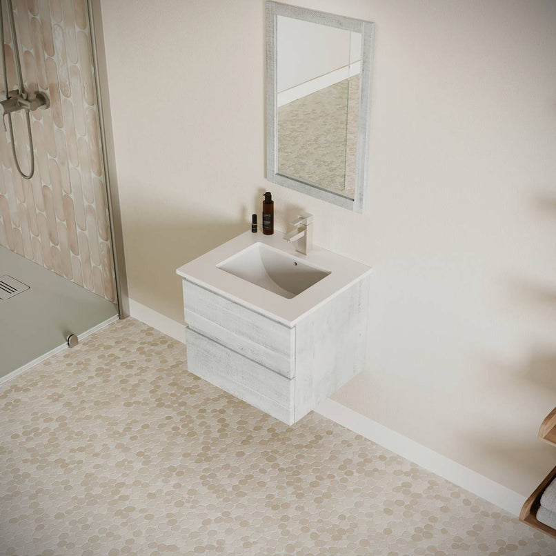 Formosa 24" Wall Mounted Single Basin Vanity Set with Cabinet and Quartz Vanity Top - image 16