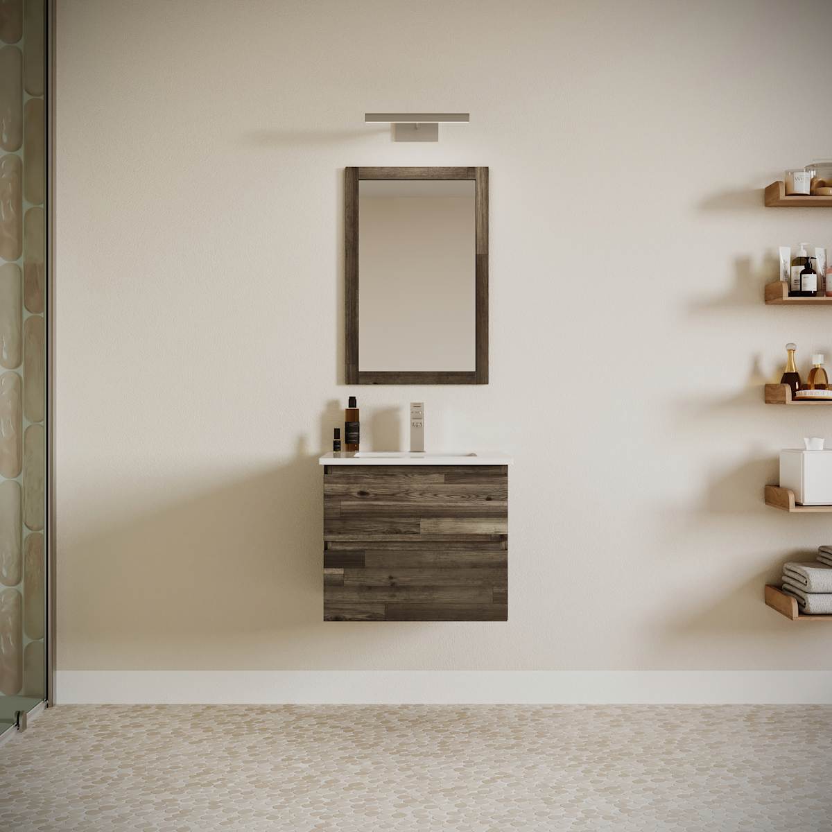 Formosa 24" Wall Mounted Single Basin Vanity Set with Cabinet and Quartz Vanity Top - image 1