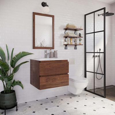 Formosa 24" Wall Mounted Single Basin Vanity Set with Cabinet and Quartz Vanity Top - image 1