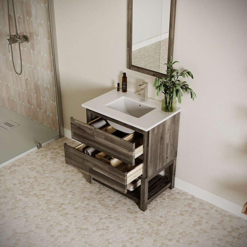 Formosa 30" Free Standing Single Basin Vanity Set with Cabinet and Quartz Vanity Top - image 3