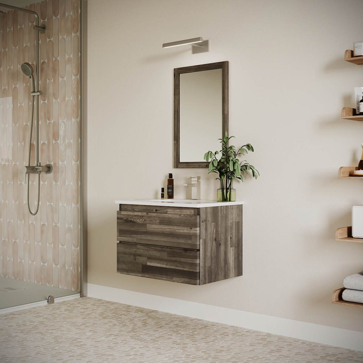 Formosa 30" Wall Mounted Single Basin Vanity Set with Cabinet and Quartz Vanity Top