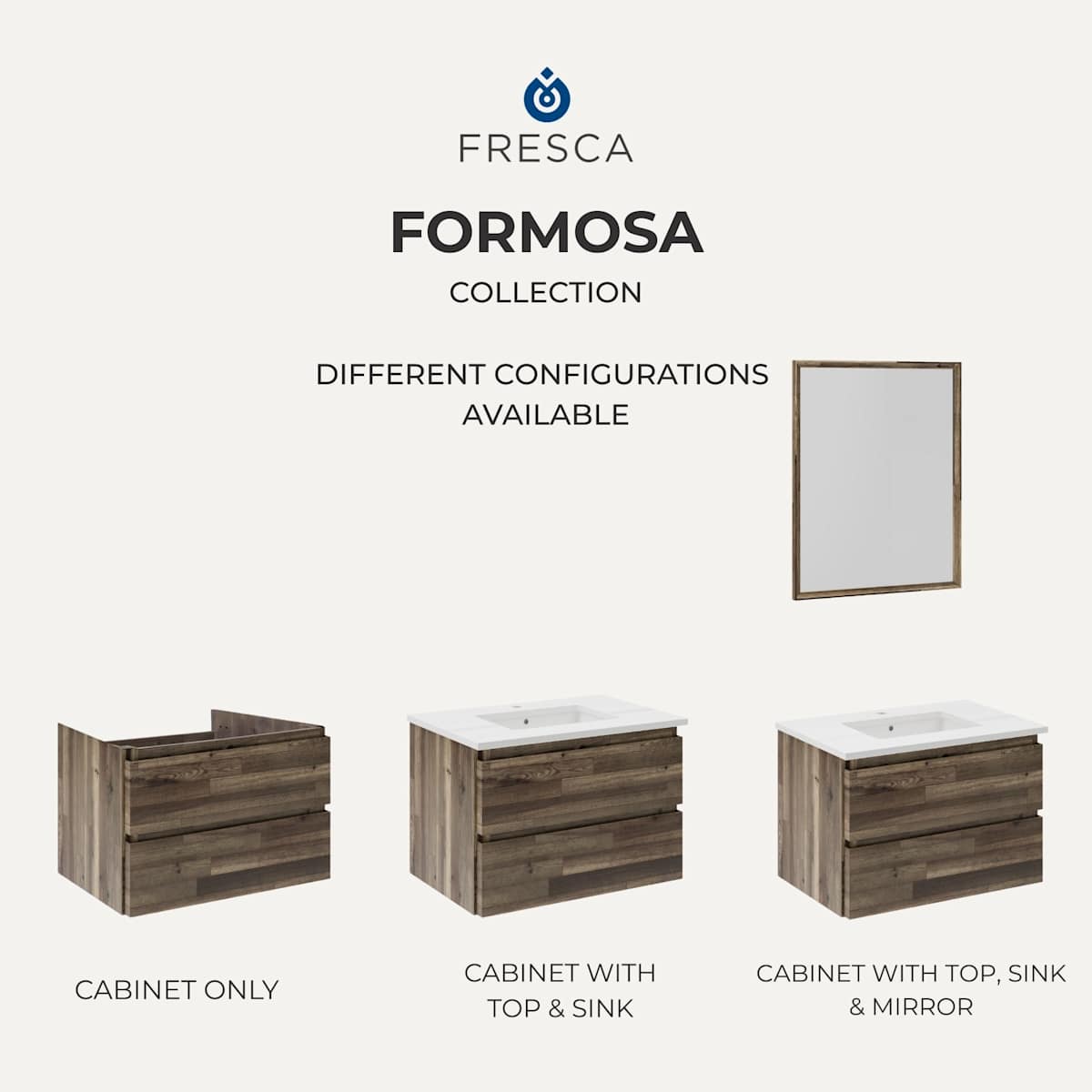 Formosa 36" Single Wall Mounted Vanity Cabinet - Less Vanity Top