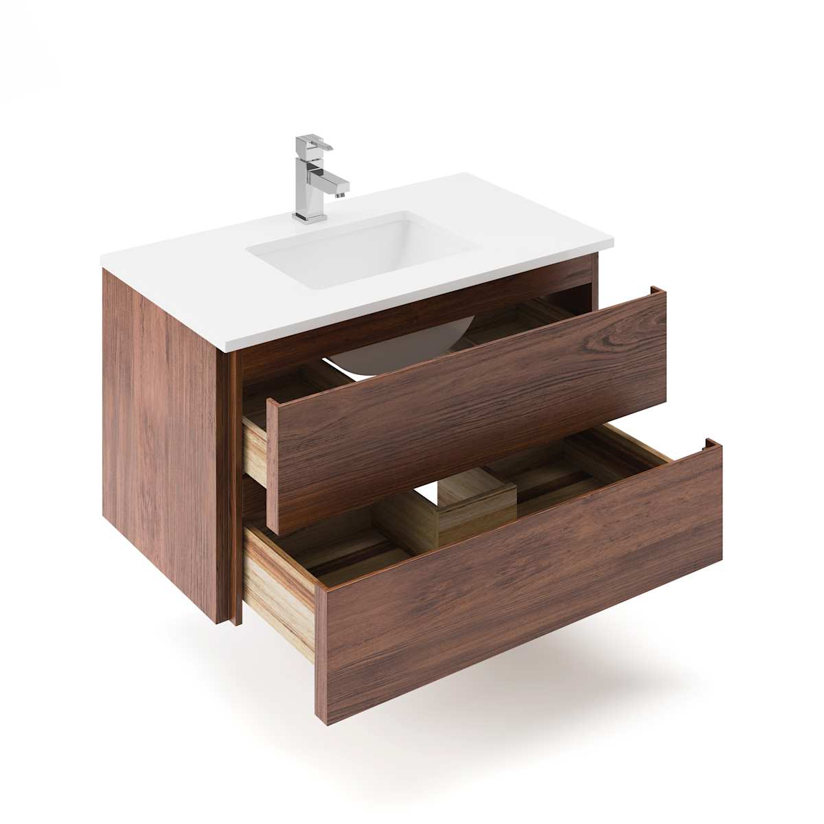 Formosa 36" Wall Mounted Single Basin Vanity Set with Cabinet and Quartz Vanity Top