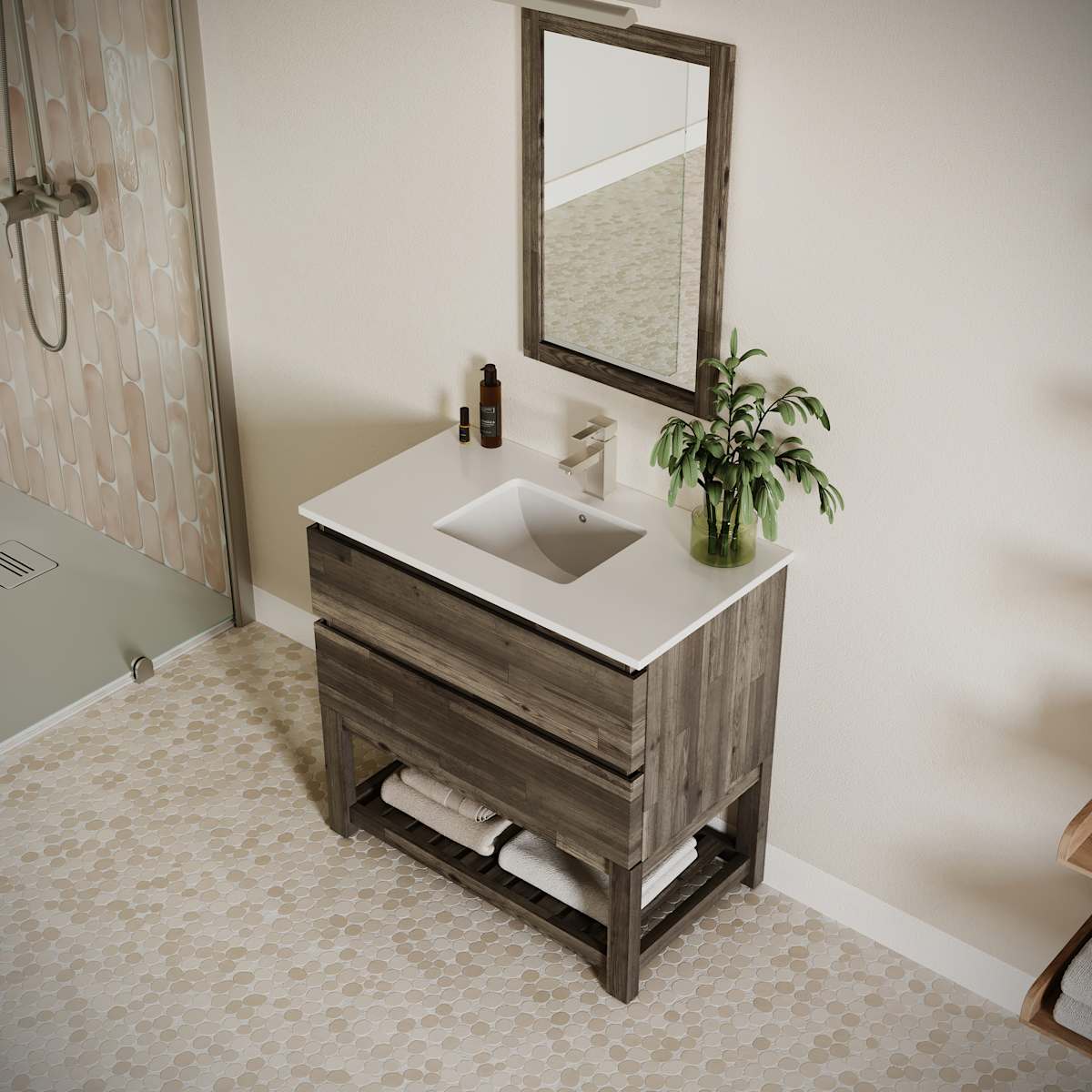 Formosa 36" Free Standing Single Basin Vanity Set with Cabinet and Quartz Vanity Top