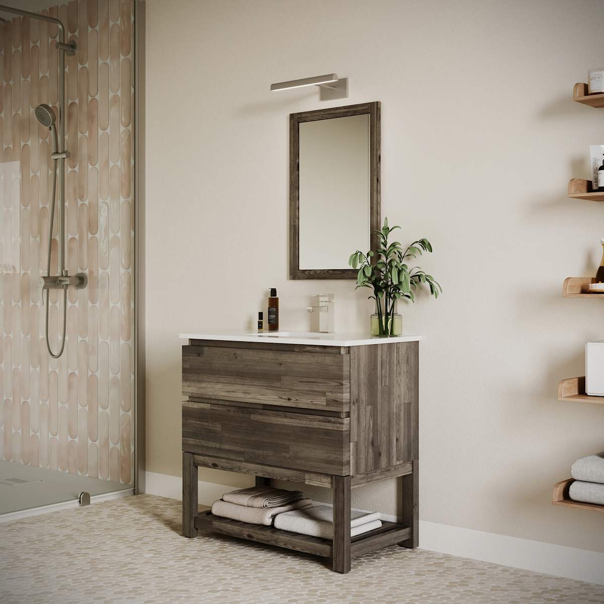 Formosa 36" Free Standing Single Basin Vanity Set with Cabinet and Quartz Vanity Top