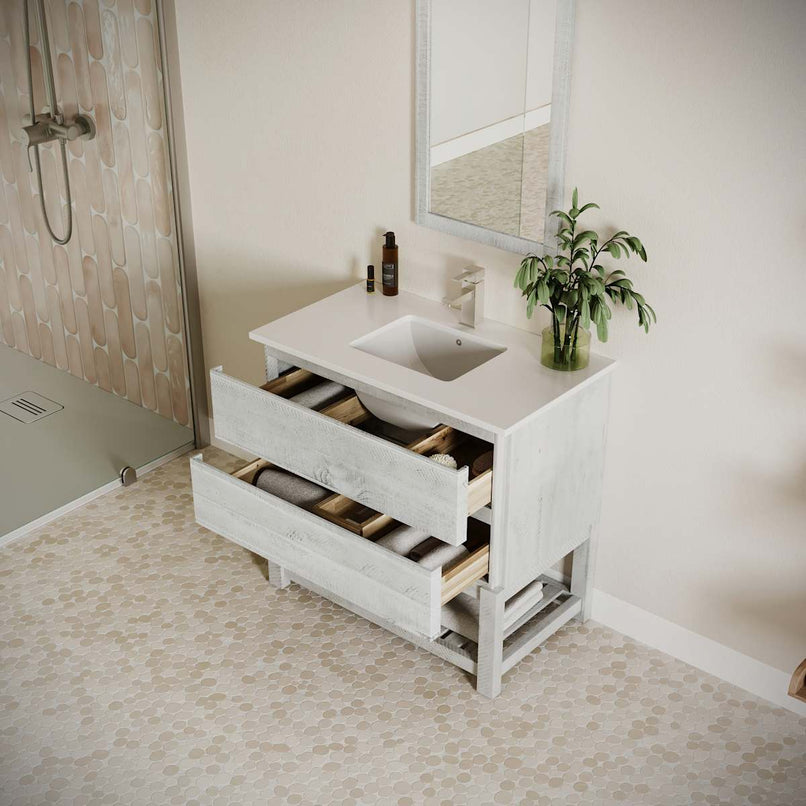 Formosa 36" Free Standing Single Basin Vanity Set with Cabinet and Quartz Vanity Top - image 15