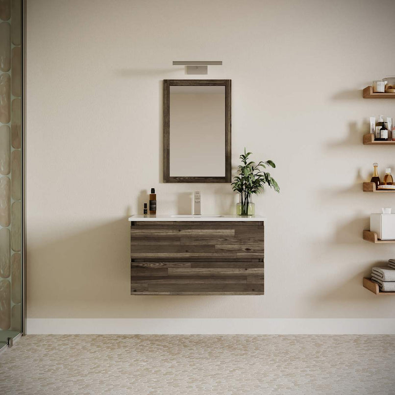 Formosa 36" Wall Mounted Single Basin Vanity Set with Cabinet and Quartz Vanity Top - image 1