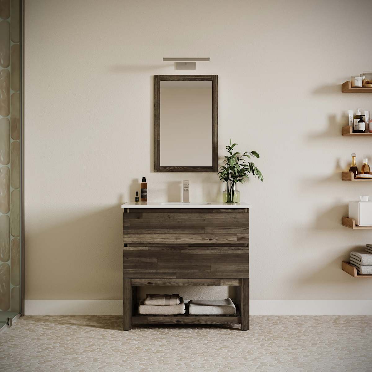 Formosa 36" Free Standing Single Basin Vanity Set with Cabinet and Quartz Vanity Top