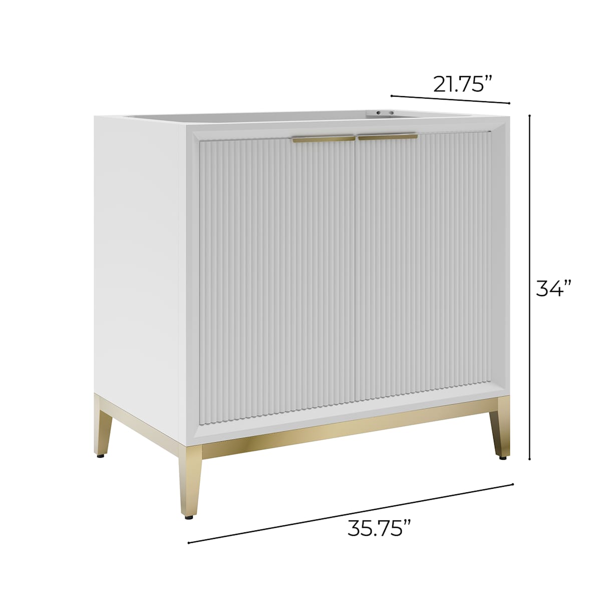 Wellington 36" Single Free Standing Vanity Cabinet Only - Less Vanity Top - image 8
