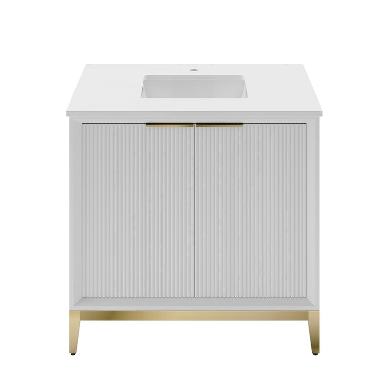 Wellington 36" Free Standing Single Basin Vanity Set with Cabinet and Quartz Vanity Top - image 1