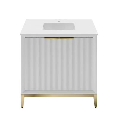 Wellington 36" Free Standing Single Basin Vanity Set with Cabinet and Quartz Vanity Top - image 1