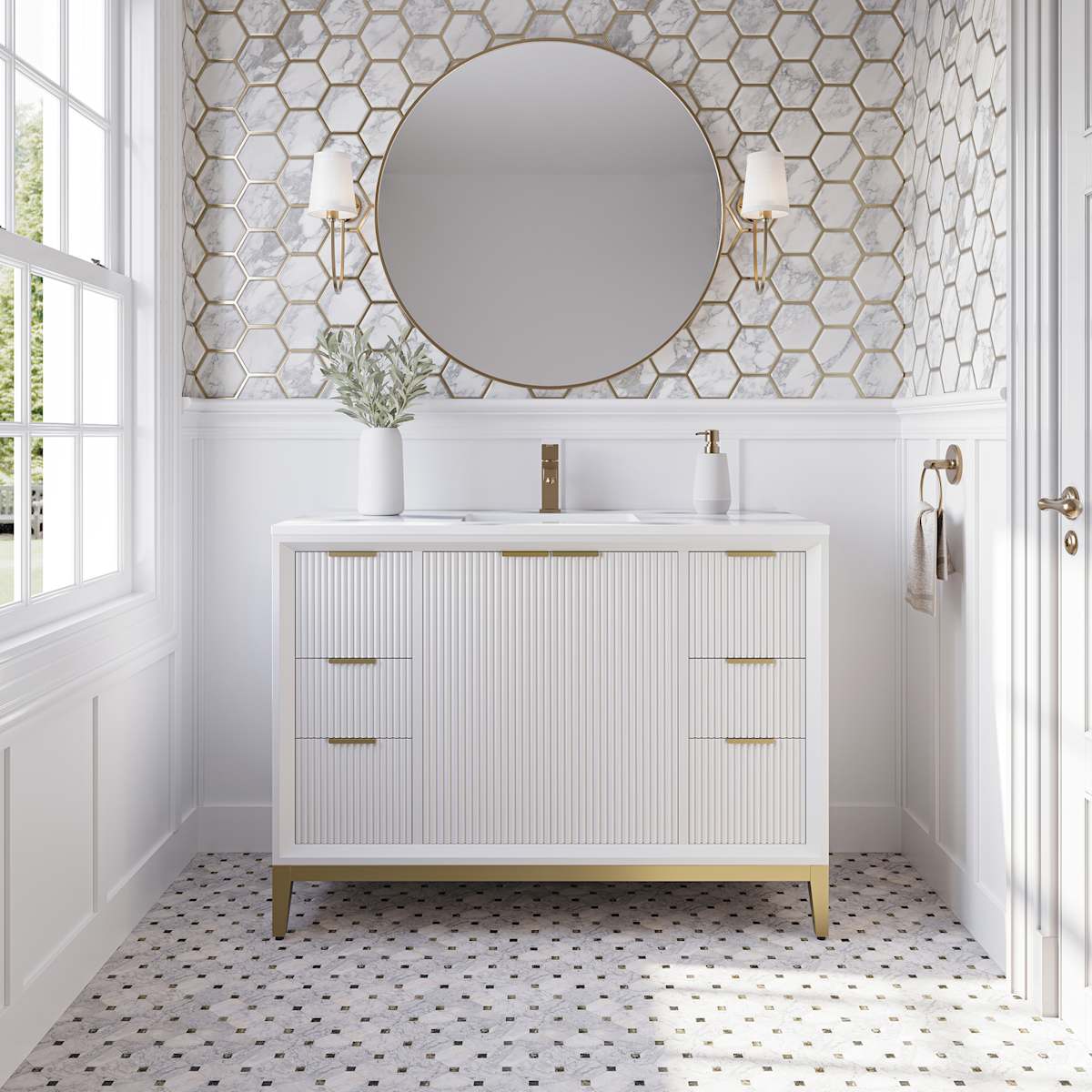 Wellington 48" Single Free Standing Vanity Cabinet Only - Less Vanity Top - image 9