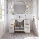 Wellington 48" Free Standing Single Basin Vanity Set with Cabinet and Quartz Vanity Top - image 3