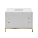 Wellington 48" Free Standing Single Basin Vanity Set with Cabinet and Quartz Vanity Top - image 1