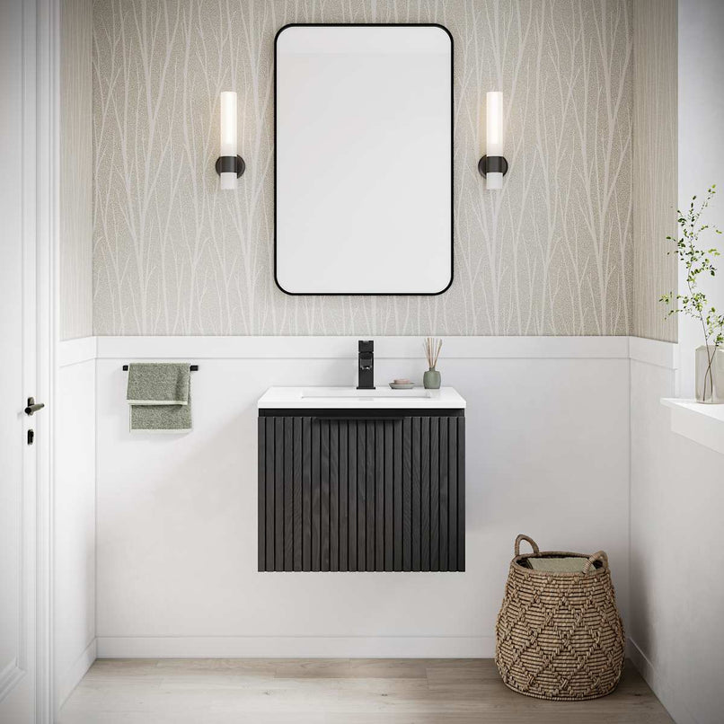 Elliot 24" Wall Mounted Single Basin Vanity Set with Cabinet and Quartz Vanity Top - image 2